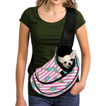 Pink Striped Ice Cream Pattern Print Pet Sling Carrier