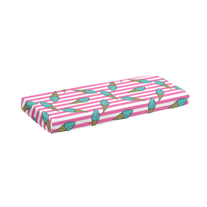 Pink Striped Ice Cream Pattern Print Piano Keyboard Cover