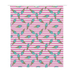 Pink Striped Ice Cream Pattern Print Polyester Shower Curtain