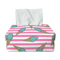 Pink Striped Ice Cream Pattern Print Rectangle Tissue Box Cover