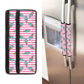 Pink Striped Ice Cream Pattern Print Refrigerator Handle Covers