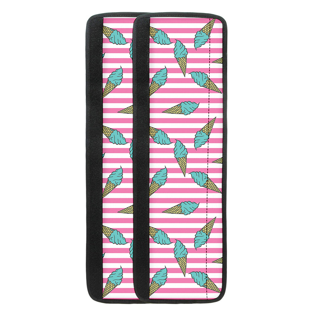 Pink Striped Ice Cream Pattern Print Refrigerator Handle Covers