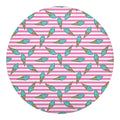Pink Striped Ice Cream Pattern Print Round Blanket