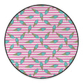 Pink Striped Ice Cream Pattern Print Round Floor Mat