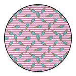 Pink Striped Ice Cream Pattern Print Round Floor Mat