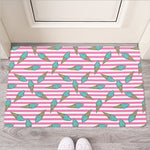 Pink Striped Ice Cream Pattern Print Rubber Doormat