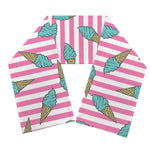 Pink Striped Ice Cream Pattern Print Scarf