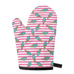Pink Striped Ice Cream Pattern Print Single Oven Mitt