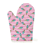 Pink Striped Ice Cream Pattern Print Single Oven Mitt