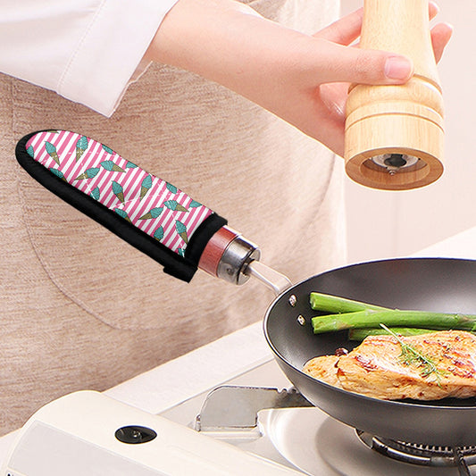 Pink Striped Ice Cream Pattern Print Skillet Handle Cover