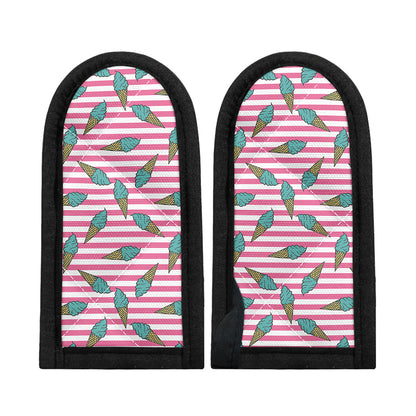Pink Striped Ice Cream Pattern Print Skillet Handle Cover
