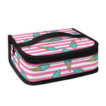 Pink Striped Ice Cream Pattern Print Small Lunch Bag