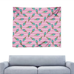 Pink Striped Ice Cream Pattern Print Tapestry