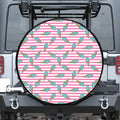 Pink Striped Ice Cream Pattern Print Tire Cover