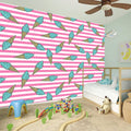 Pink Striped Ice Cream Pattern Print Wall Sticker