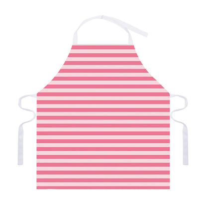 Pink Striped Pattern Print Adjustable Apron