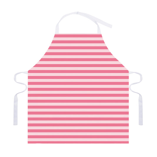 Pink Striped Pattern Print Adjustable Apron