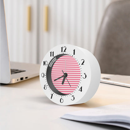 Pink Striped Pattern Print Alarm Clock