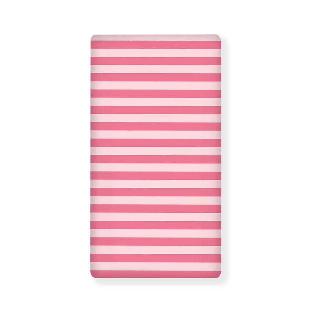 Pink Striped Pattern Print Baby Crib Sheet