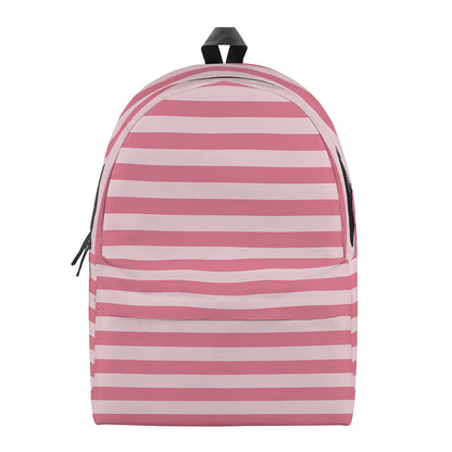 Pink Striped Pattern Print Backpack