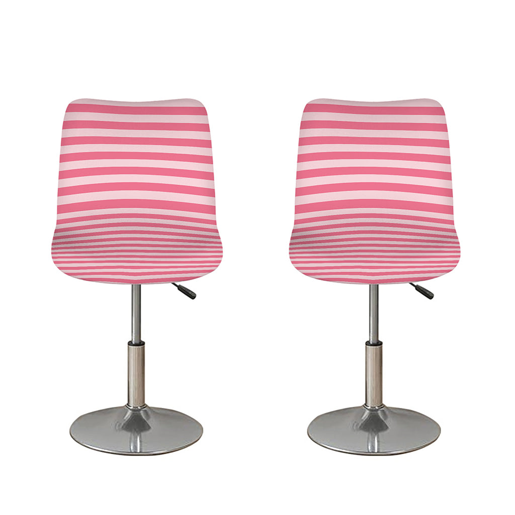 Pink Striped Pattern Print Bar Stool Covers