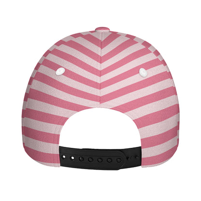 Pink Striped Pattern Print Baseball Cap