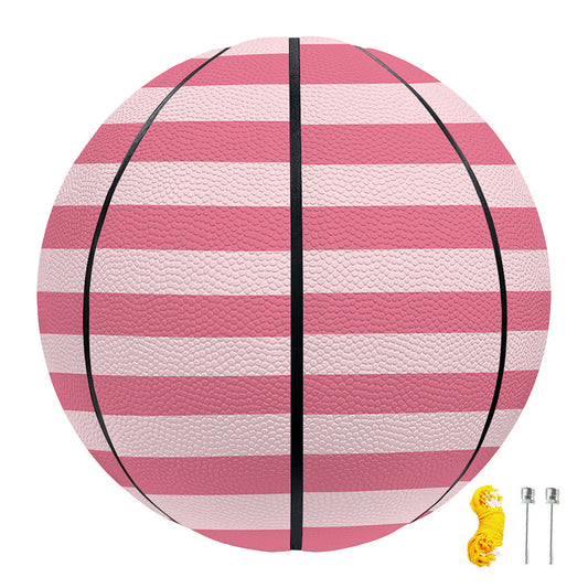 Pink Striped Pattern Print Basketball