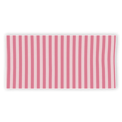 Pink Striped Pattern Print Beach Towel