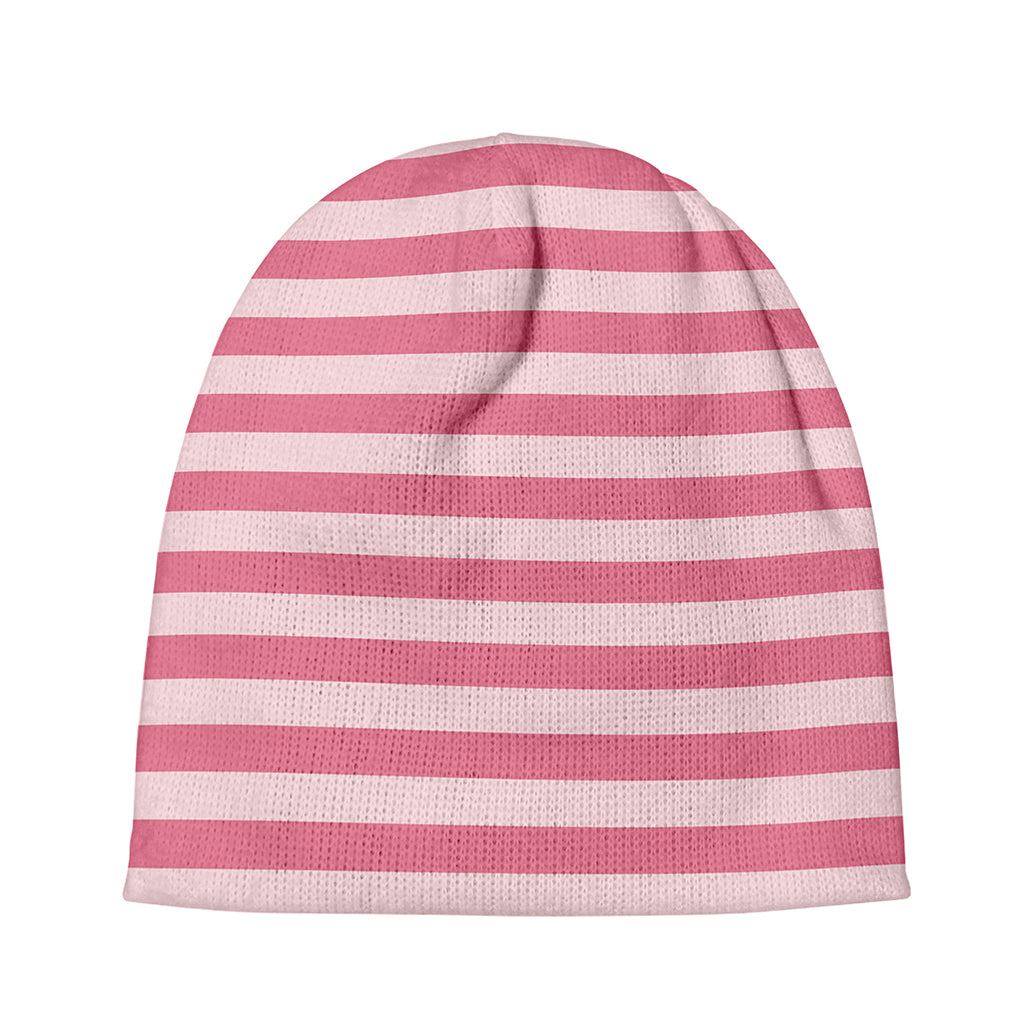 Pink Striped Pattern Print Beanie