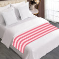 Pink Striped Pattern Print Bed Runner