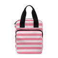 Pink Striped Pattern Print Bible Tote Bag