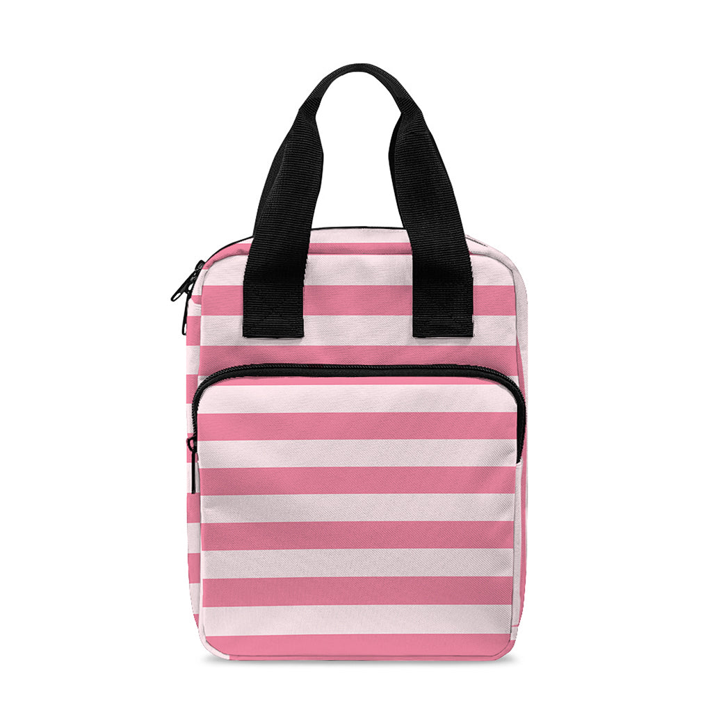 Pink Striped Pattern Print Bible Tote Bag