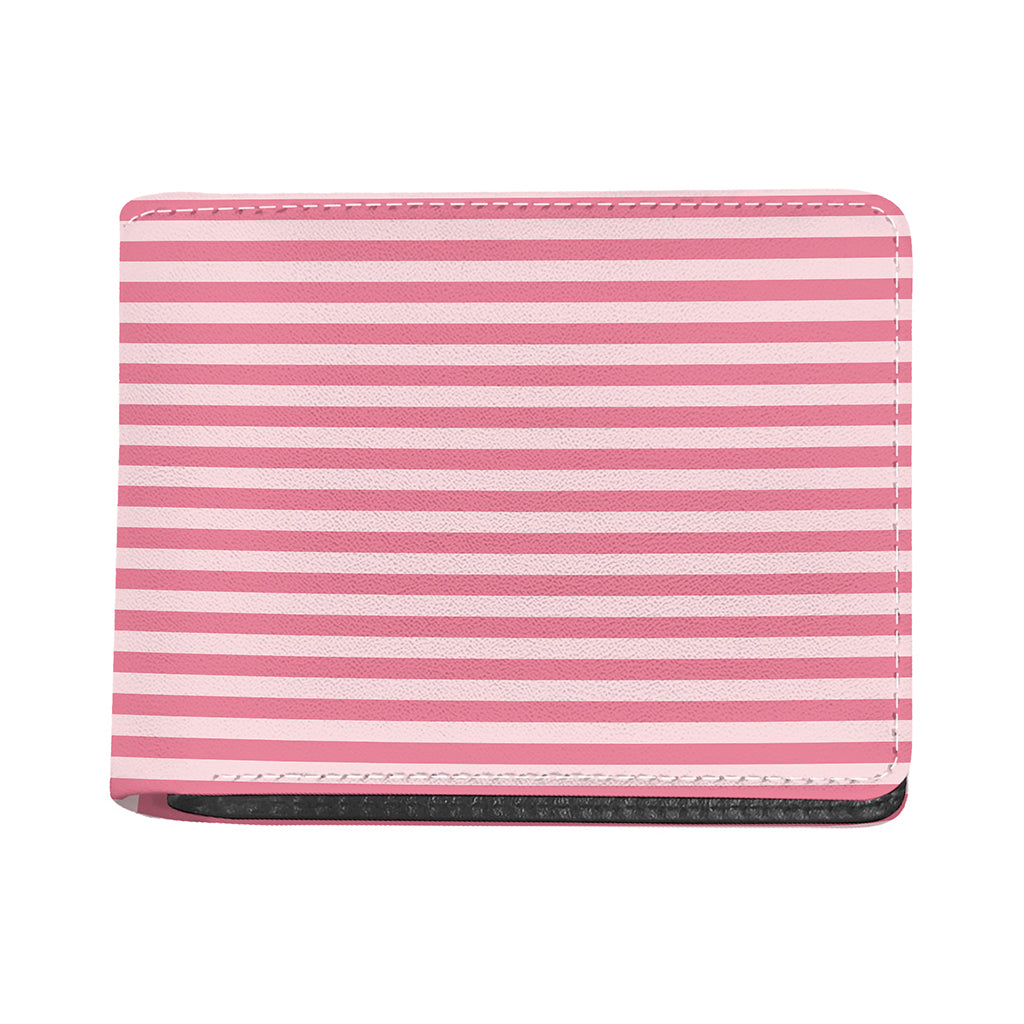 Pink Striped Pattern Print Bifold Wallet