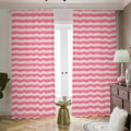 Pink Striped Pattern Print Dimout Pencil Pleat Curtains