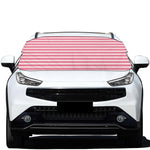Pink Striped Pattern Print Car Windshield Snow Cover