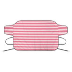 Pink Striped Pattern Print Car Windshield Snow Cover