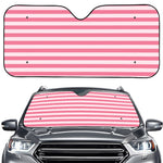 Pink Striped Pattern Print Car Windshield Sun Shade
