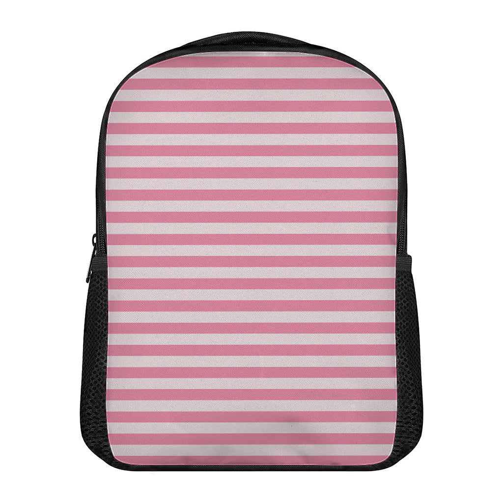 Pink Striped Pattern Print Casual Backpack