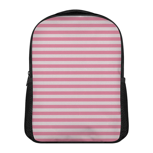 Pink Striped Pattern Print Casual Backpack