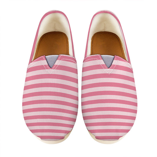 Pink Striped Pattern Print Casual Shoes