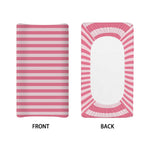 Pink Striped Pattern Print Changing Pad Cover