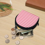 Pink Striped Pattern Print Coin Purse