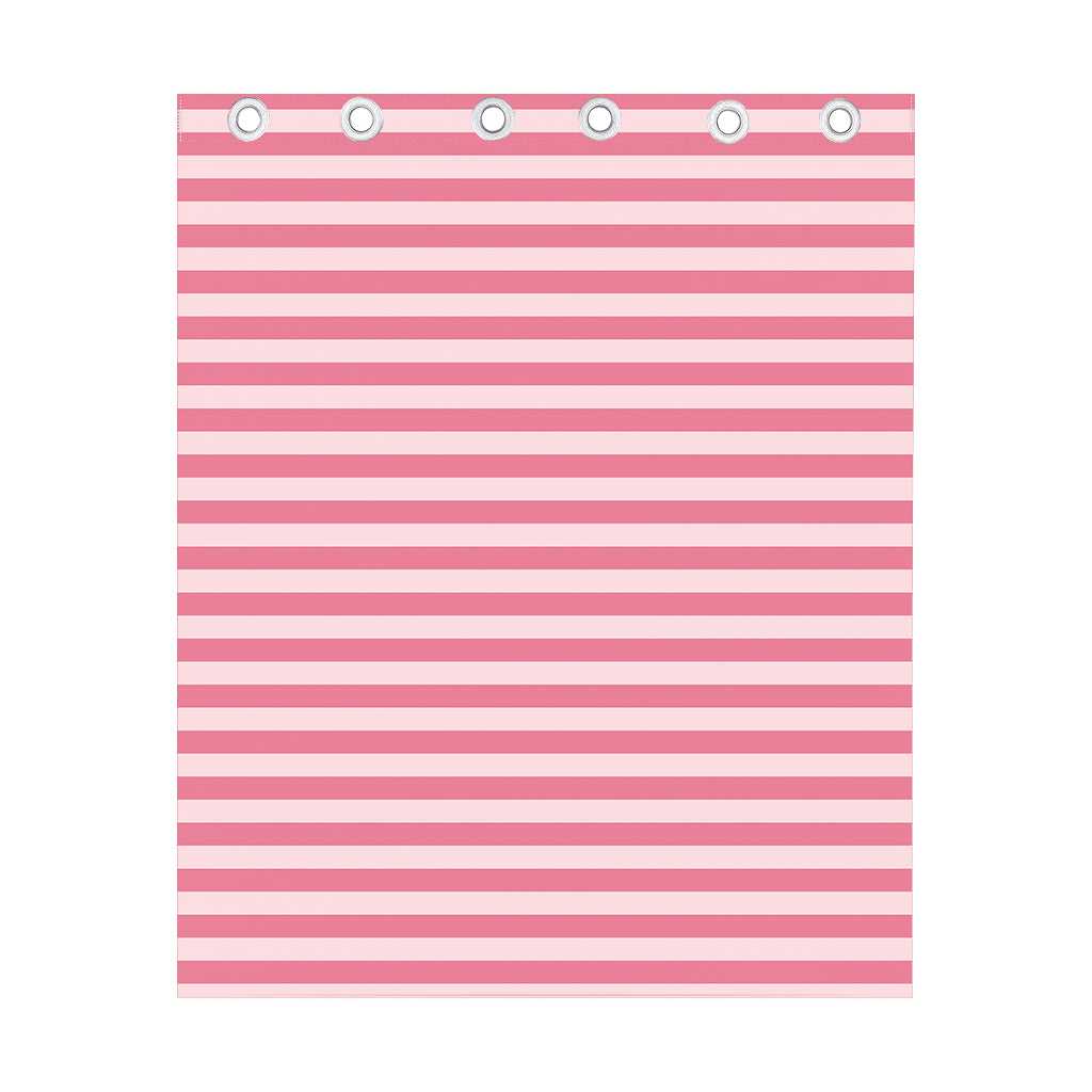 Pink Striped Pattern Print Curtain