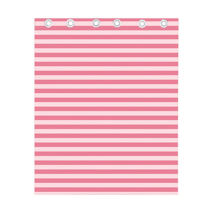 Pink Striped Pattern Print Curtain