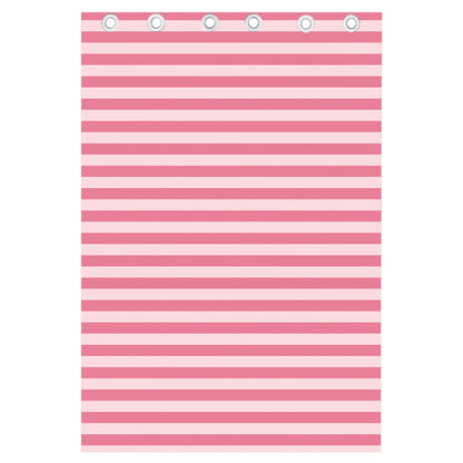 Pink Striped Pattern Print Curtain
