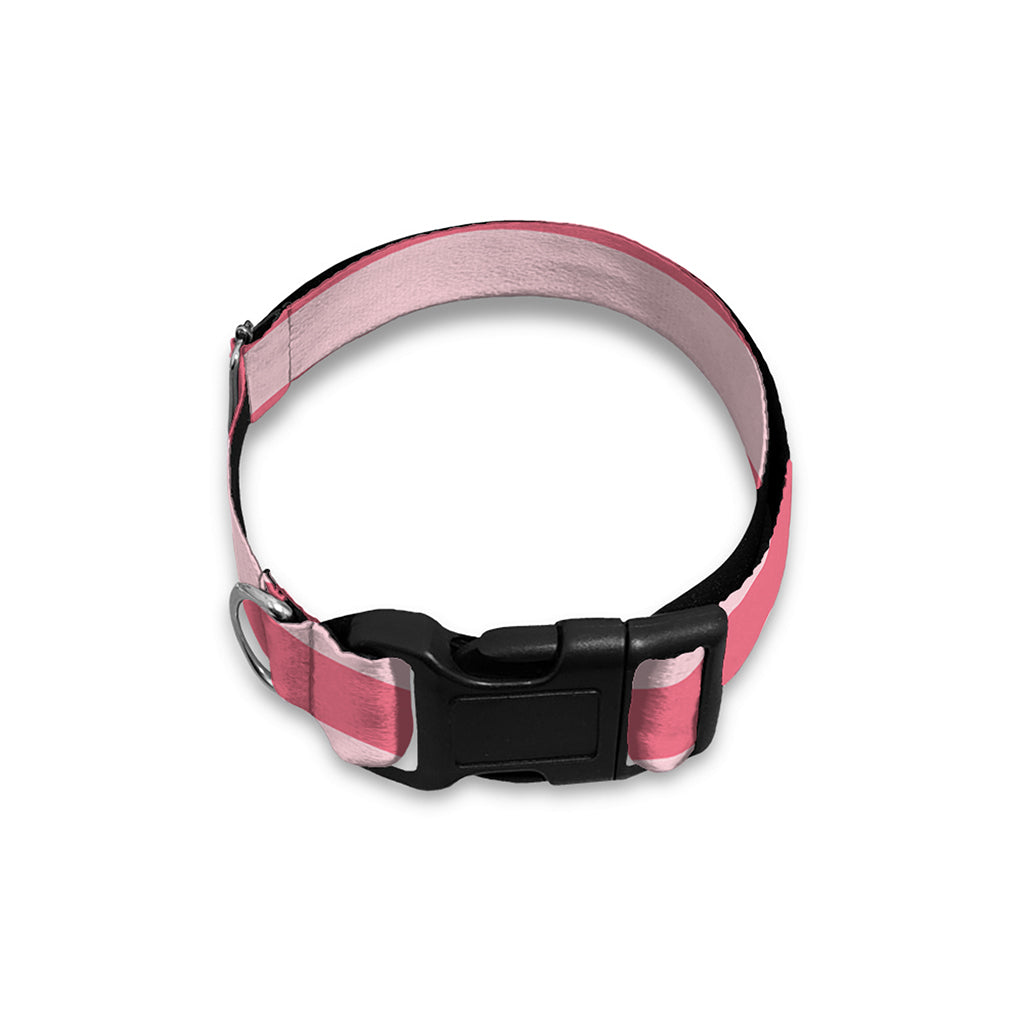 Pink Striped Pattern Print Dog Collar