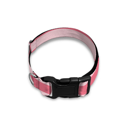 Pink Striped Pattern Print Dog Collar