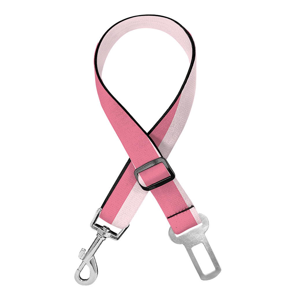 Pink Striped Pattern Print Dog Seat Belt