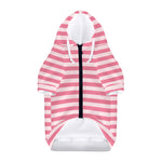 Pink Striped Pattern Print Dog Zip Up Hoodie