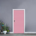 Pink Striped Pattern Print Door Sticker